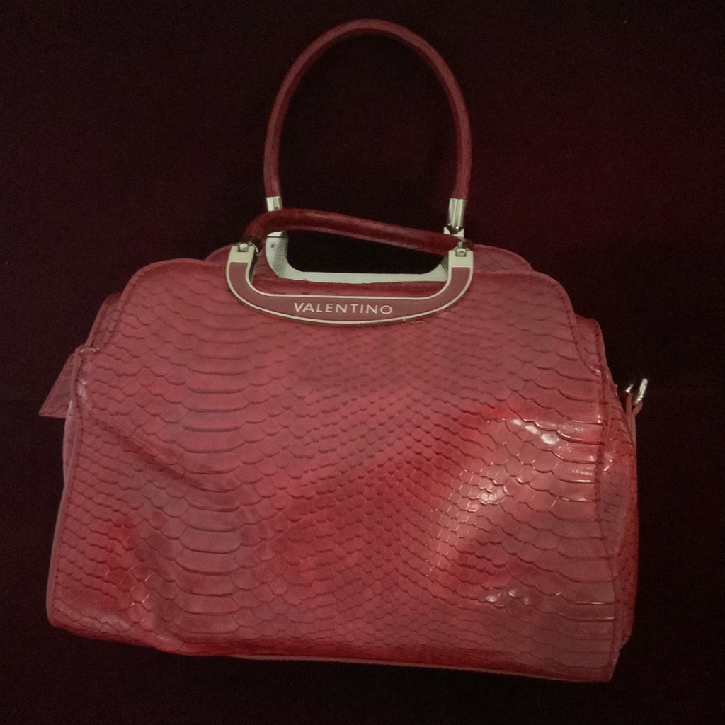 Valentino By Mario Valentino Snake Print Handbag. Missing Crossbody Strap. Nwot.